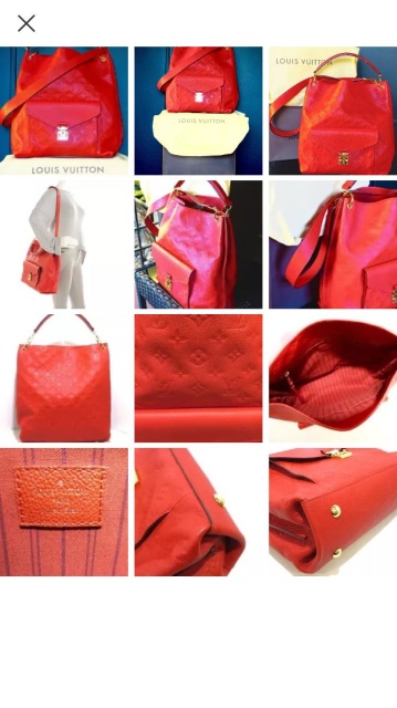 Louis Vuitton Red Metis Hobo in Empirente Leather